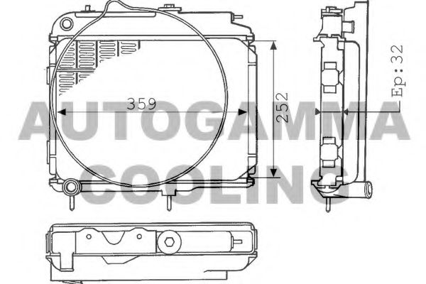 Радиатор, охлаждение двигателя AUTOGAMMA 100819