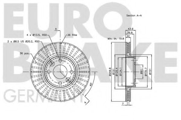 Тормозной диск LUCAS ELECTRICAL DF4267