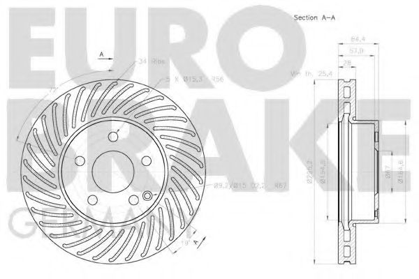 Тормозной диск EUROBRAKE 58152033100