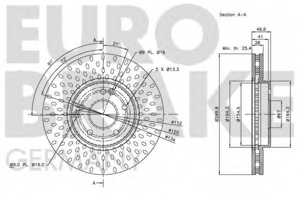 Тормозной диск EURODEAL AUTOPARTS 805
