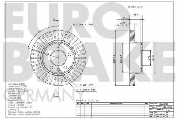 Тормозной диск LUCAS ELECTRICAL DF1614