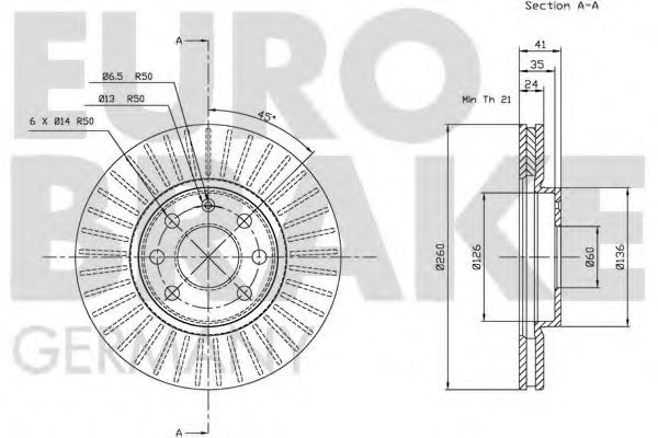 Тормозной диск LUCAS ELECTRICAL DF4165