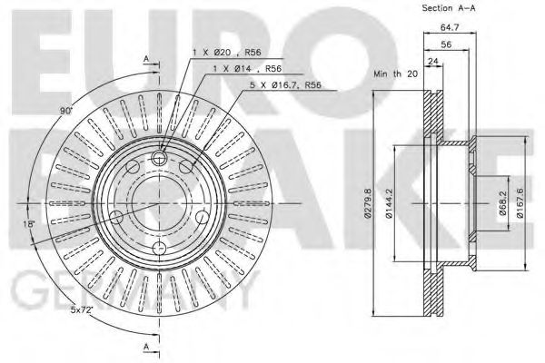Тормозной диск LUCAS ELECTRICAL DF1596