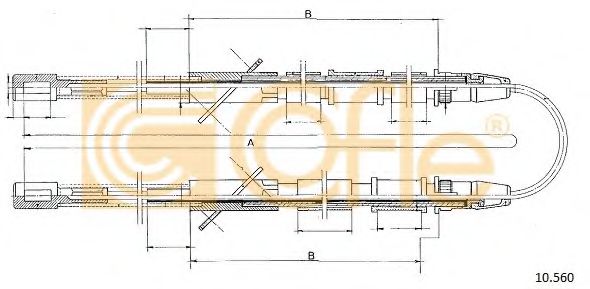 Трос, стояночная тормозная система COFLE 10.560