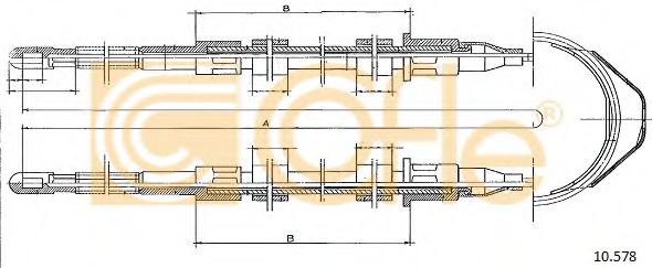 Трос, стояночная тормозная система COFLE 10.578