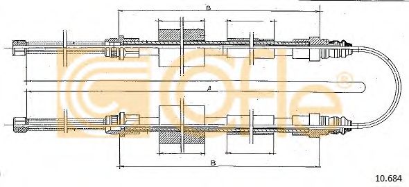 Трос, стояночная тормозная система COFLE 10.684