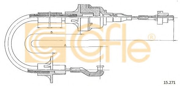 Трос, управление сцеплением COFLE 15.271