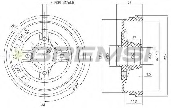 Тормозной барабан BREMSI DR5652