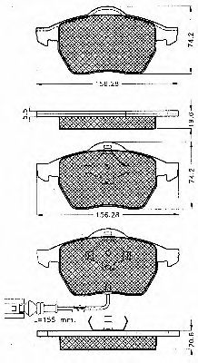 Комплект тормозных колодок, дисковый тормоз BSF 10542
