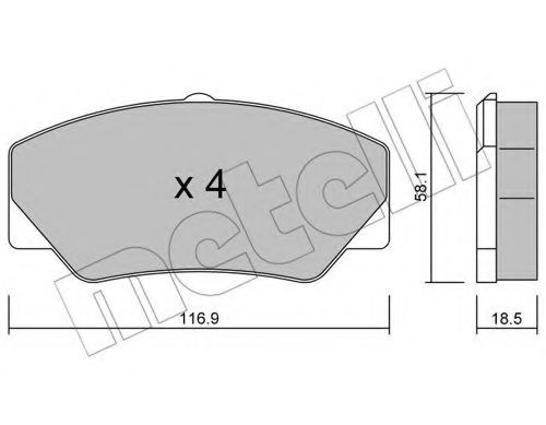 Комплект тормозных колодок, дисковый тормоз METELLI 22-0056-0