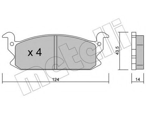 Комплект тормозных колодок, дисковый тормоз METELLI 22-0380-0