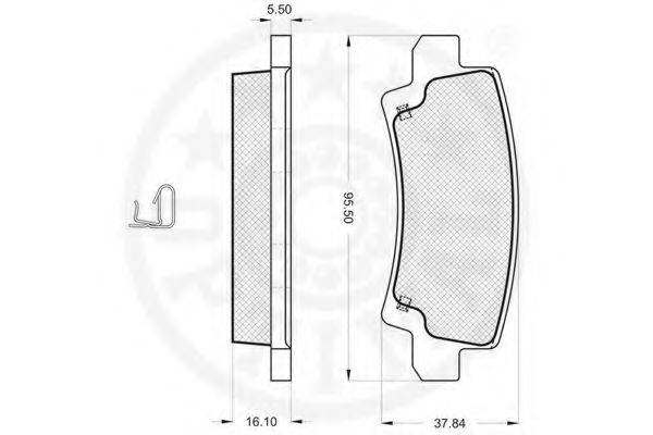 Комплект тормозных колодок, дисковый тормоз OPTIMAL 12121