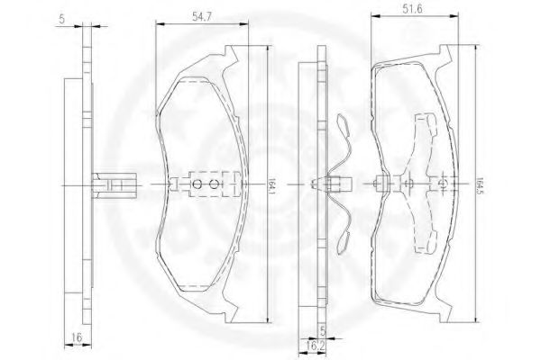Комплект тормозных колодок, дисковый тормоз OPTIMAL 23043