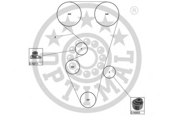 Комплект ремня ГРМ OPTIMAL SK1158