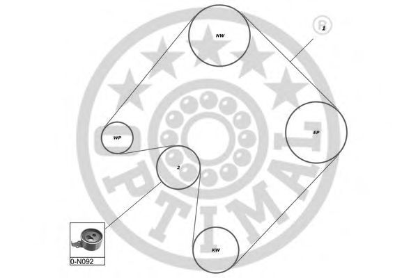 Комплект ремня ГРМ OPTIMAL R1135