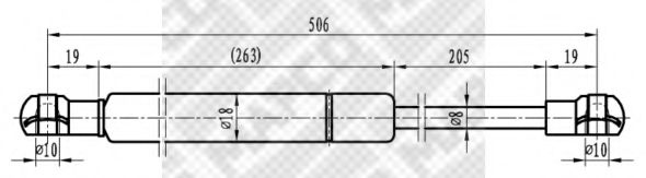 Газовая пружина, капот MAPCO 91403