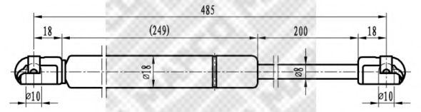 Газовая пружина, крышка багажник MAPCO 91603