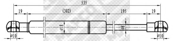 Газовая пружина, крышка багажник MAPCO 91608