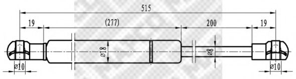 Газовая пружина, крышка багажник MAPCO 91951