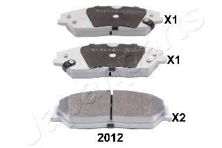 Комплект тормозных колодок, дисковый тормоз JAPANPARTS PA-2012AF
