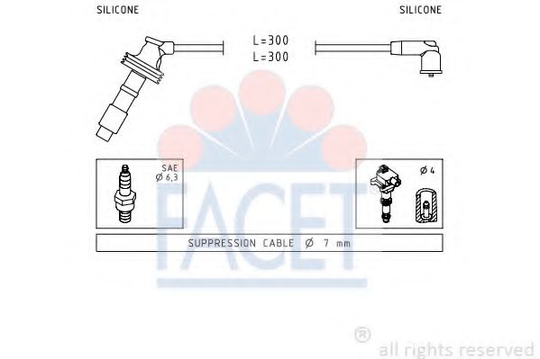 Комплект проводов зажигания FACET 4.7059