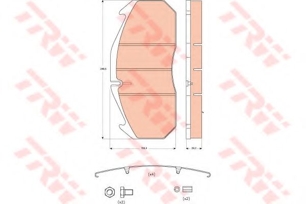 Комплект тормозных колодок, дисковый тормоз TRW 29083