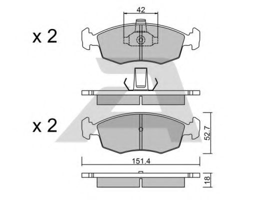 Комплект тормозных колодок, дисковый тормоз AISIN BPFI-1017