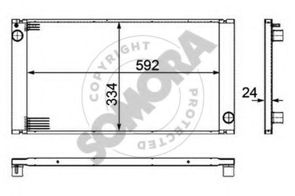 Радиатор, охлаждение двигателя SOMORA 040140A