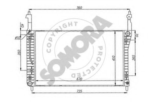 Радиатор, охлаждение двигателя SOMORA 067040A
