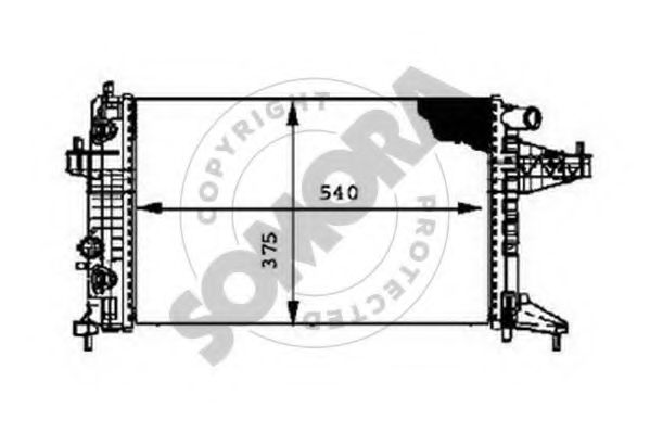Радиатор, охлаждение двигателя SOMORA 212540C