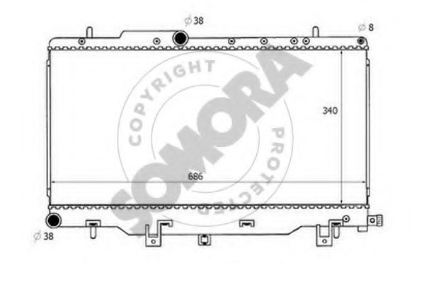 Радиатор, охлаждение двигателя SOMORA 331140B