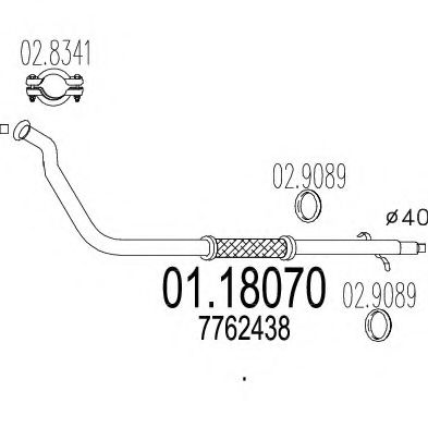Труба выхлопного газа MTS 01.18070