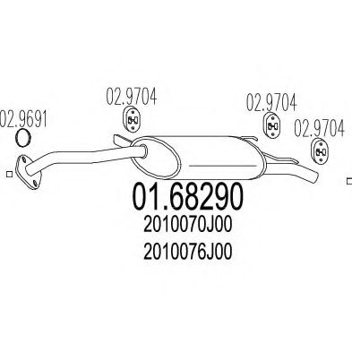 Глушитель выхлопных газов конечный MTS 01.68290