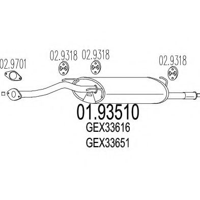 Глушитель выхлопных газов конечный MTS 01.93510