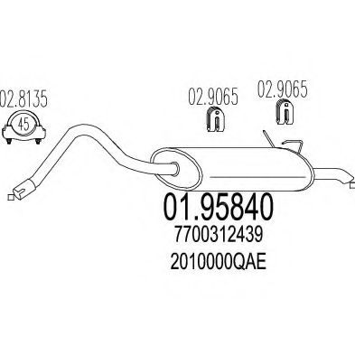 Глушитель выхлопных газов конечный MTS 01.95840