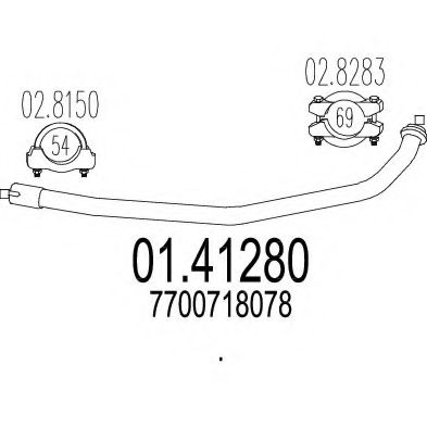 Труба выхлопного газа MTS 01.41280