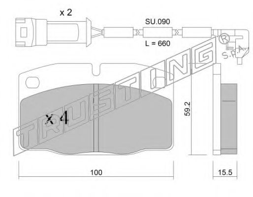 Комплект тормозных колодок, дисковый тормоз TRUSTING 046.1W