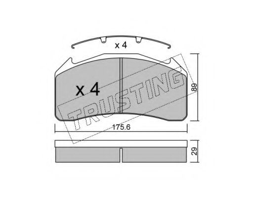 Комплект тормозных колодок, дисковый тормоз TRUSTING 607.0