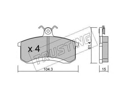Комплект тормозных колодок, дисковый тормоз TRUSTING 945.0