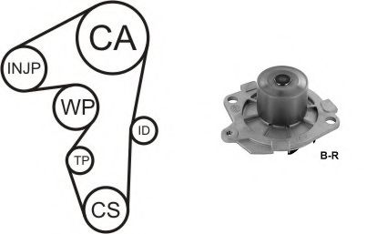 Водяной насос + комплект зубчатого ремня AIRTEX WPK-1595R04