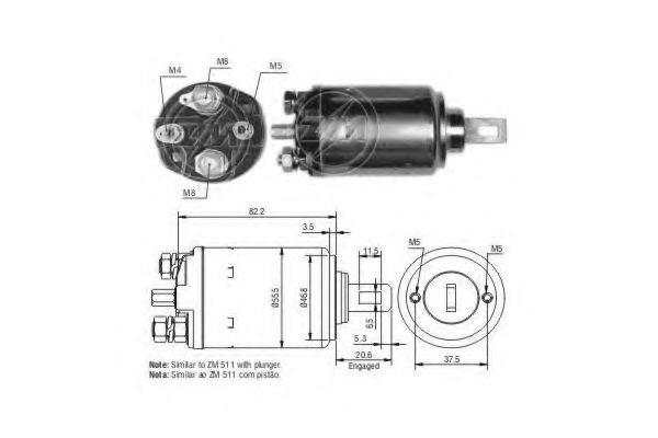 Тяговое реле, стартер ERA 516