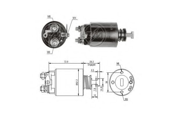 Тяговое реле, стартер ERA 689