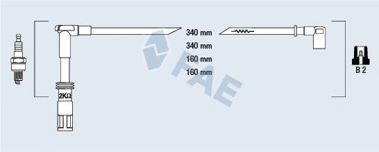 Комплект проводов зажигания FAE 85739