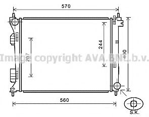 Радиатор, охлаждение двигателя AVA QUALITY COOLING HY2274