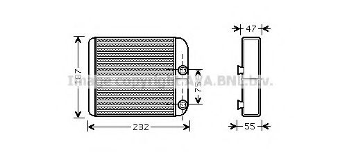 Теплообменник, отопление салона AVA QUALITY COOLING MT6186