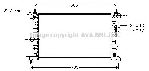 Радиатор, охлаждение двигателя AVA QUALITY COOLING OLA2220