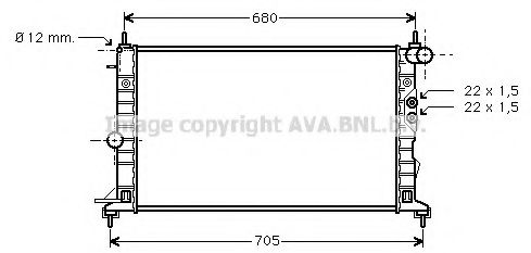 Радиатор, охлаждение двигателя AVA QUALITY COOLING OLA2244