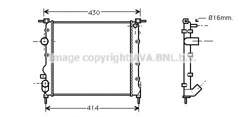 Радиатор, охлаждение двигателя AVA QUALITY COOLING RTA2261