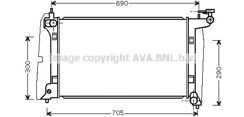 Радиатор, охлаждение двигателя AVA QUALITY COOLING TO2302