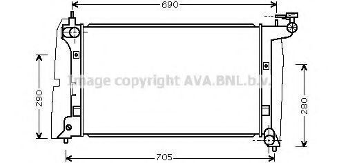 Радиатор, охлаждение двигателя AVA QUALITY COOLING TOA2289